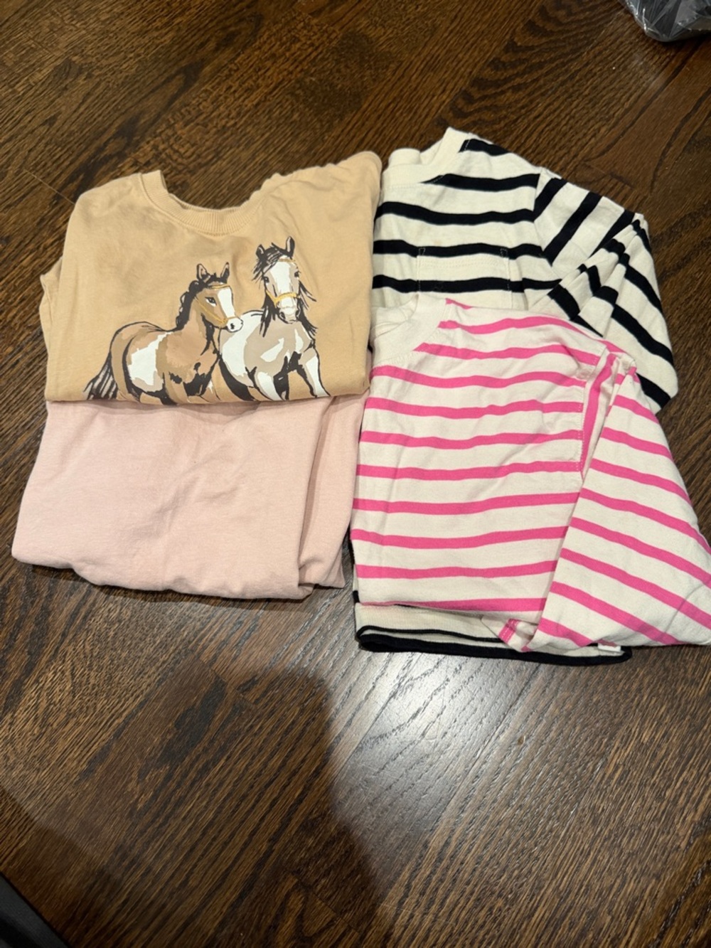 Girl 2T long sleeve pink stripe horse shirt bundle H&M Gap